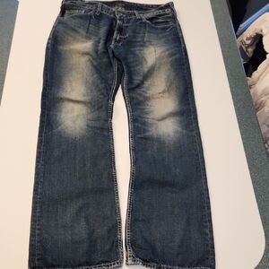 Guess Men's Relaxed Fit 34 X 32 Faded Blue Jeans